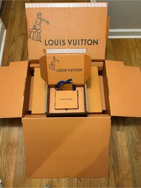 Louis Vuitton Orange and Navy Ribbon Nested Gift Boxes